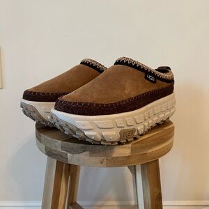 UGG Women’s Tan and White Slip-On Platform Loafers